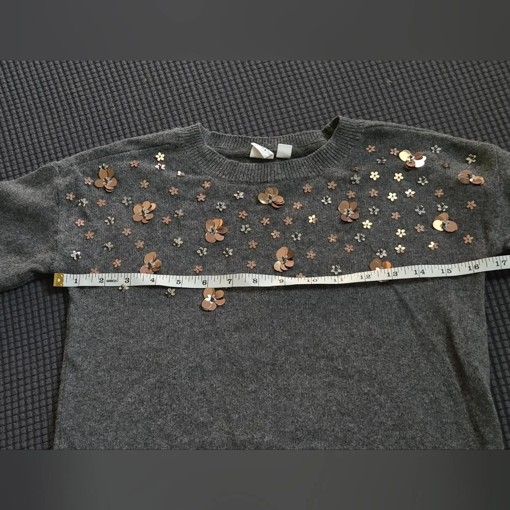 GAP Gray Kids Sweater with Floral Accents